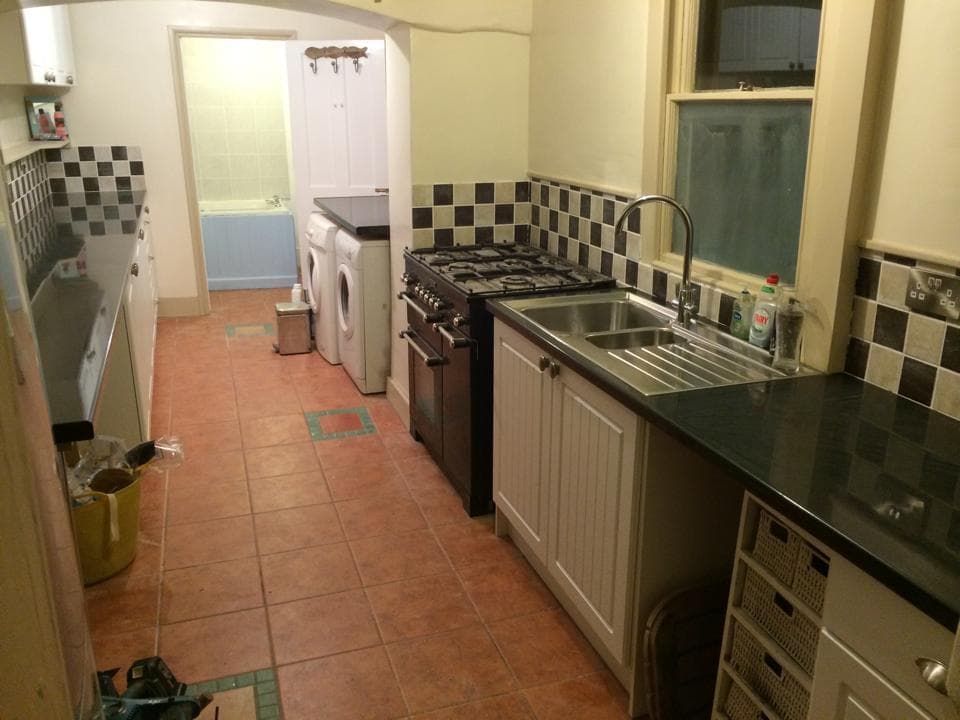 Kitchen renovation with damp repairs