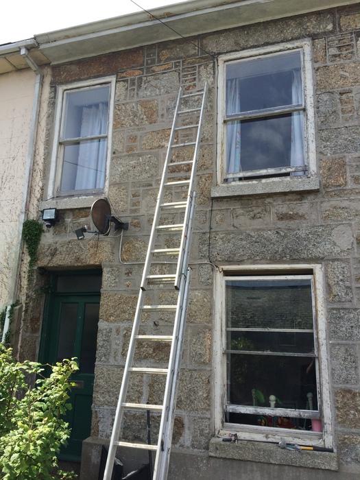 Sash windows and front door restored, Penzance before